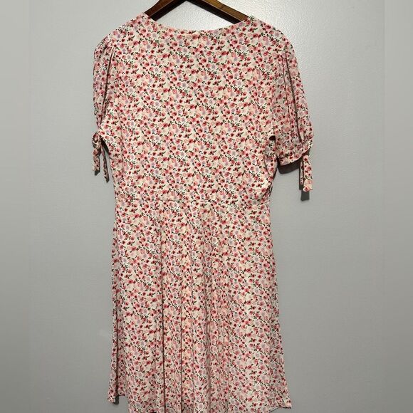 Siren Lily floral, print flowing, stretchy, V-neck dress Size L - Picture 4 of 11